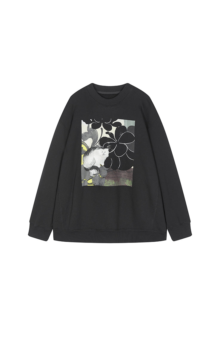 Sweatshirt / JNBY Oriental Print Cotton Pullover