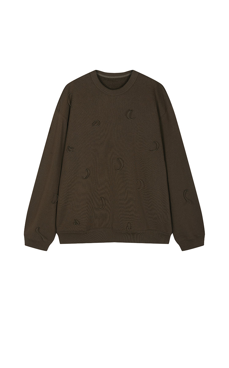 Sweatshirt / JNBY Loose Cotton Fringe Sweatshirt