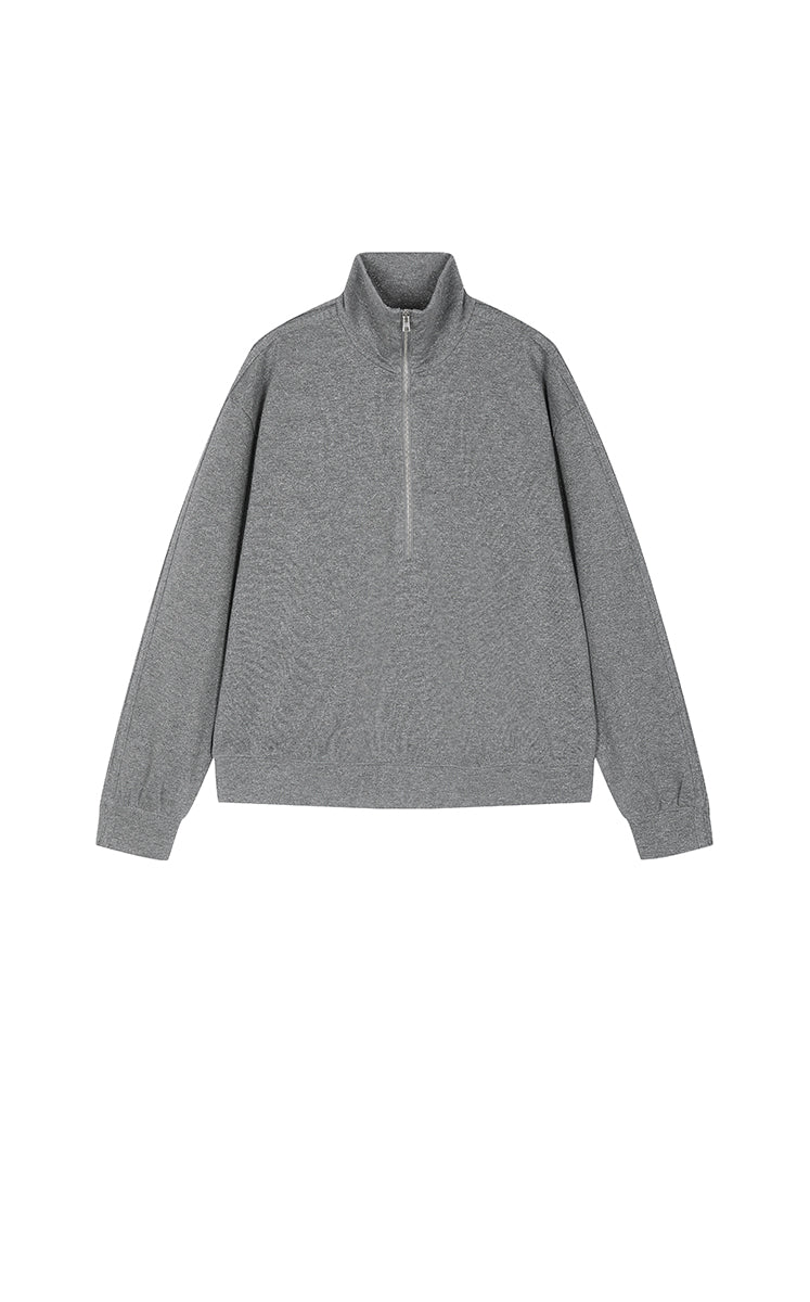 Sweatshirt / JNBY Cotton-Blend Half-Zip Pullover grey