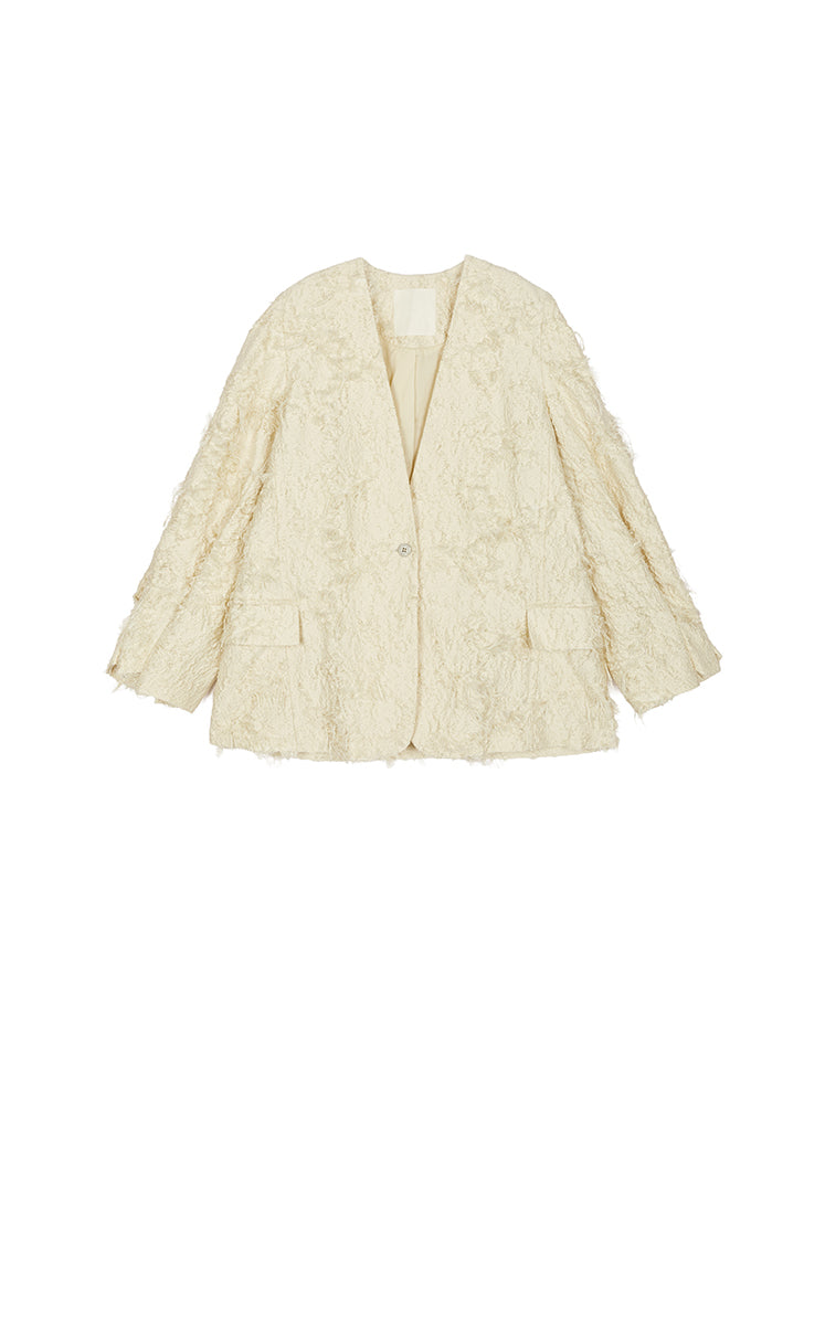 Blazer / JNBY Oversized 3D Jacquard Collarless Blazer