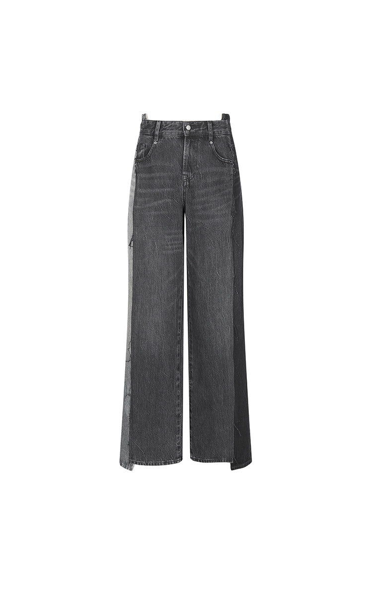 Pants / JNBY Contrast Panels Straight-Leg Jeans