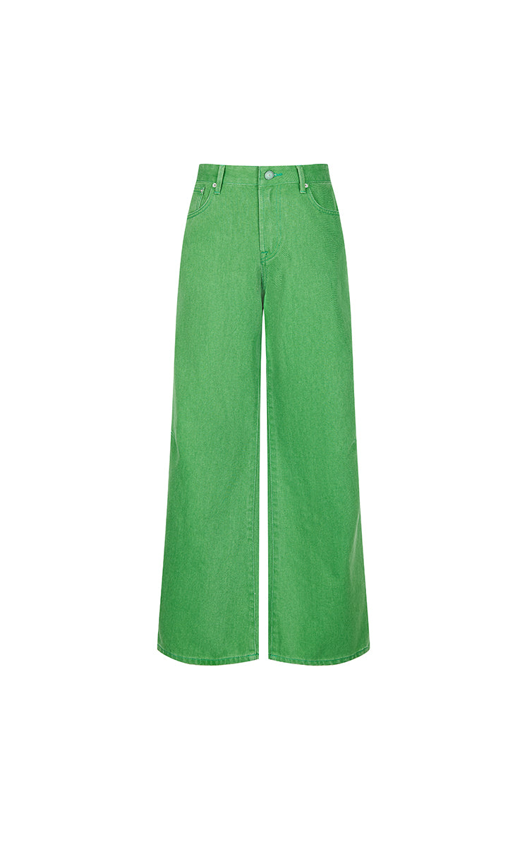 Pants / JNBY Coated Straight-Leg Extra-Long Jeans