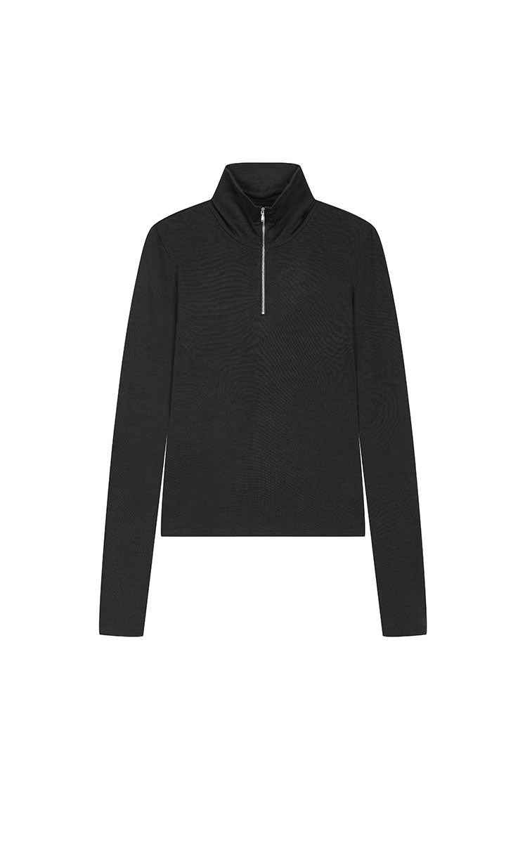 T-Shirt / JNBY Slim Fit Merino Wool Zip Neck Tee