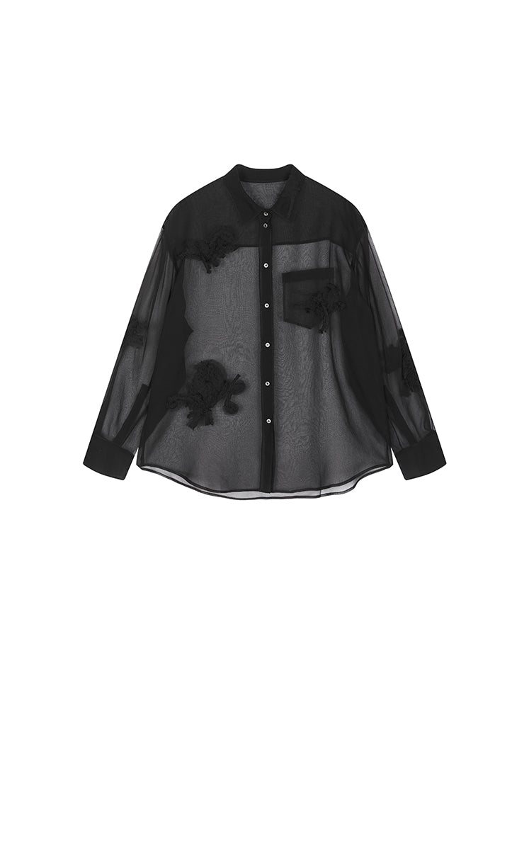 Shirt / JNBY Oversize Silk Organza Blouse