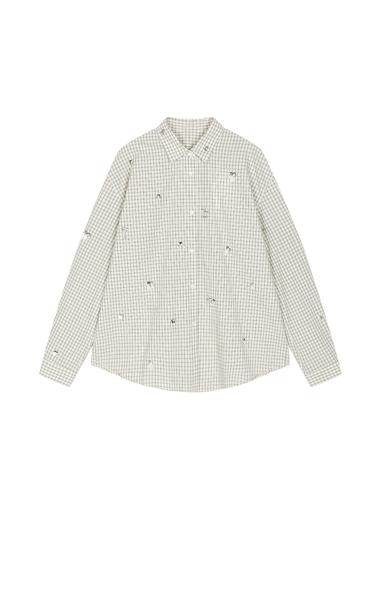 Shirt / JNBY Oversized Beaded Cotton Poplin Shirt