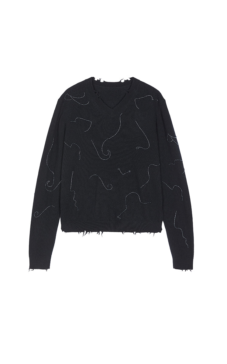 Sweater / JNBY V-Neck Cashmere Wool Sweater