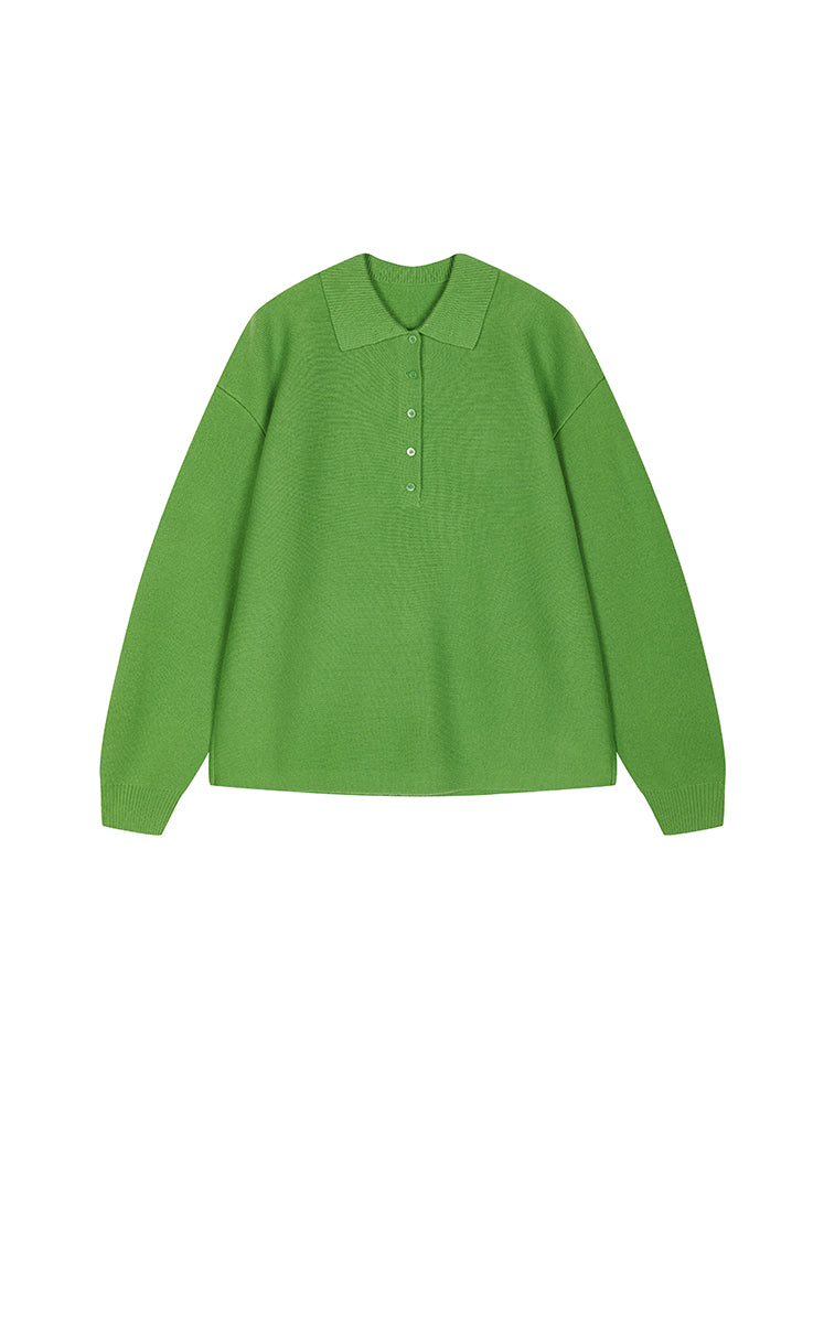 Sweater / JNBY Classic Wool Blend Polo Pullover
