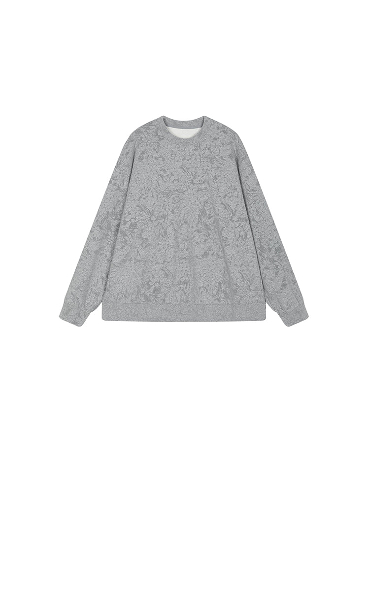 Sweatshirt / JNBY Oversized Flocked Floral Detail Pullover