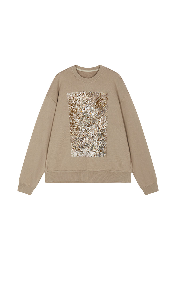 Sweatshirt / JNBY Floral motif Cotton Pullover