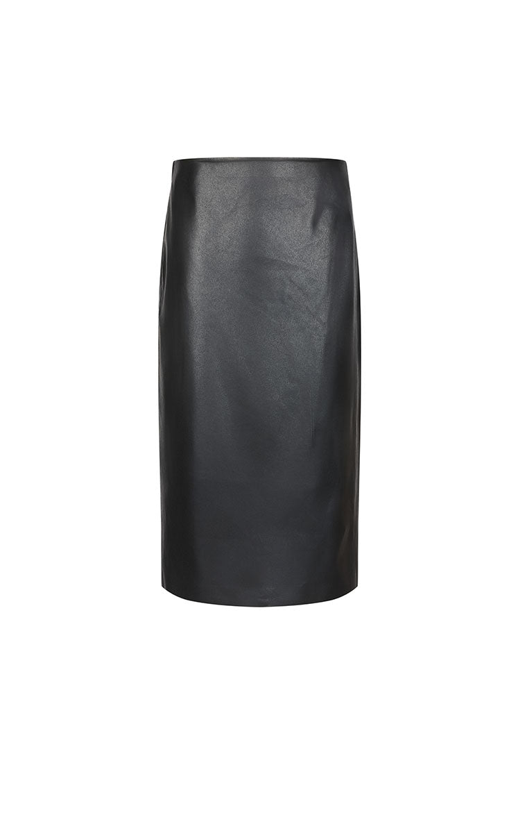 Skirt / JNBY Mid-Length PU-Blend Faux Leather Skirt Black