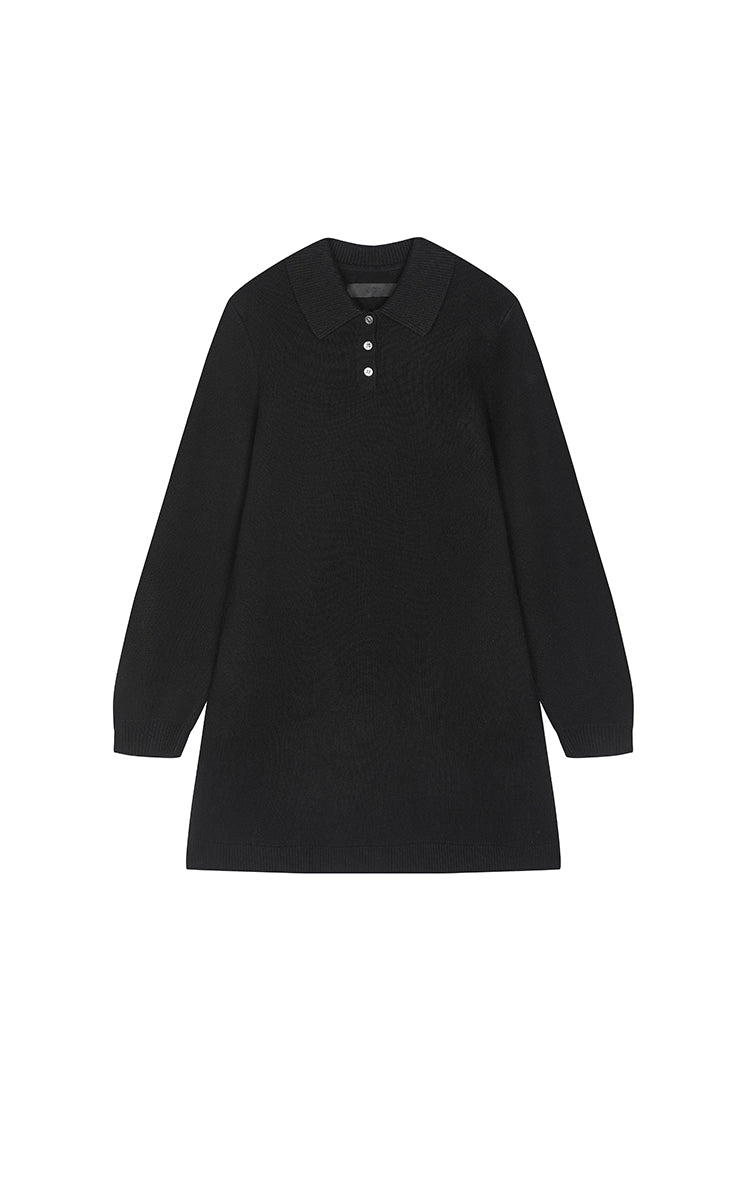 Dress / JNBY Wool-Cashmere Blend Polo Sweater Dress