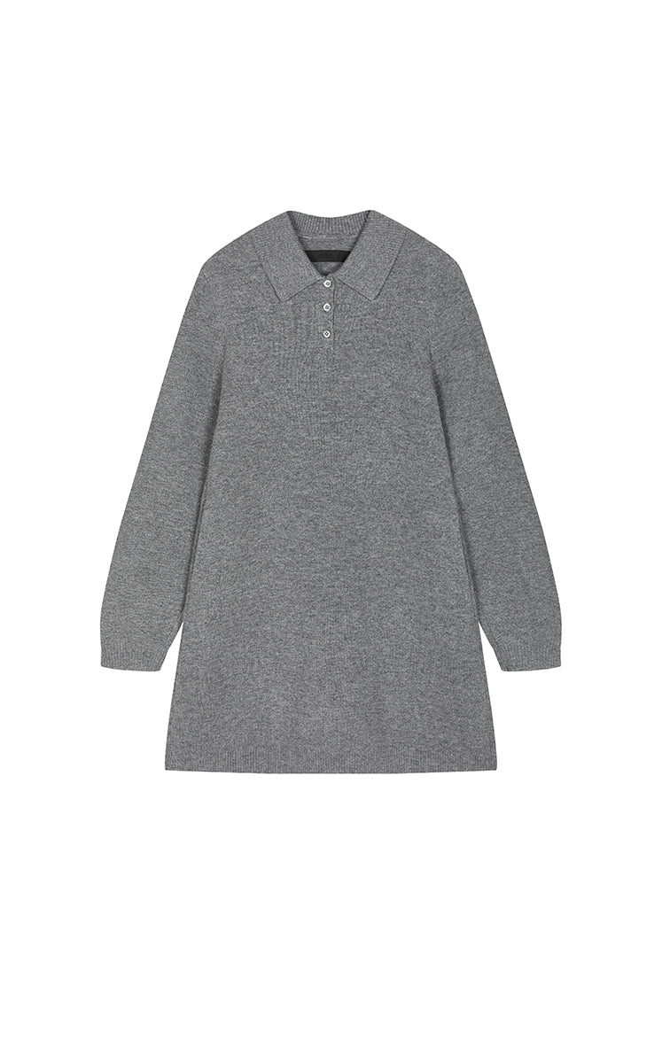 Dress / JNBY Wool-Cashmere Blend Polo Sweater Dress