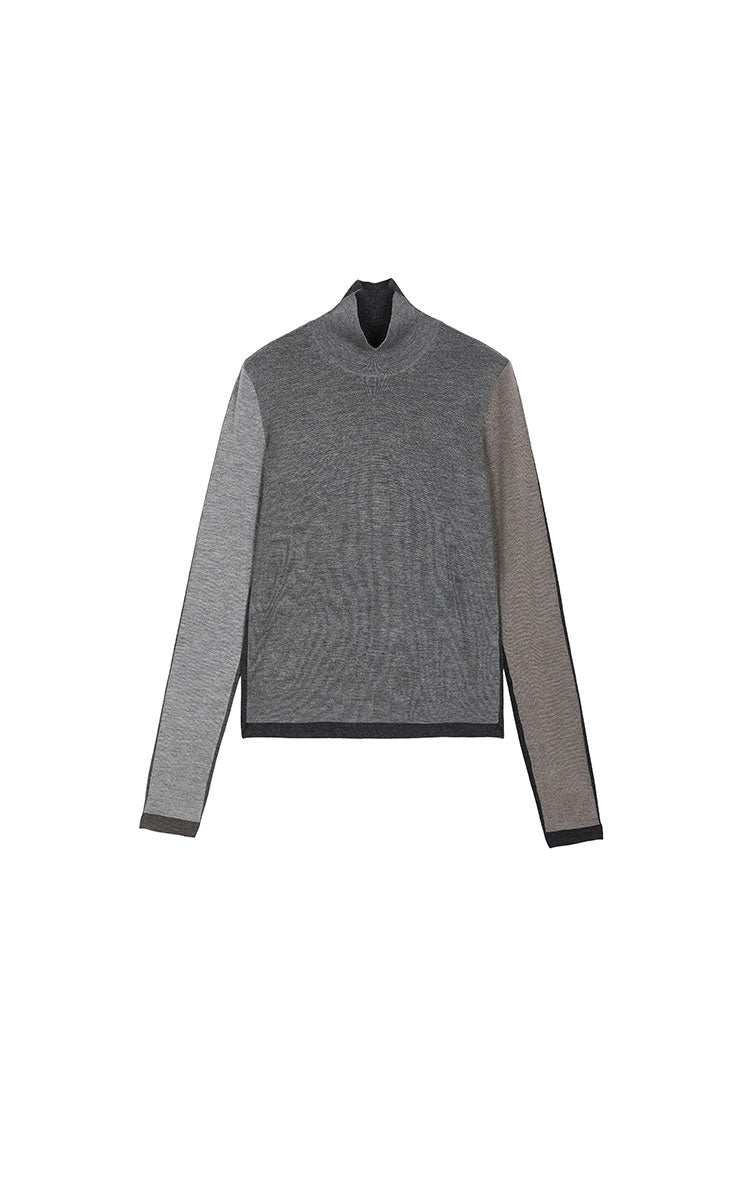 Sweater / JNBY Colorblock Wool Turtleneck Sweater
