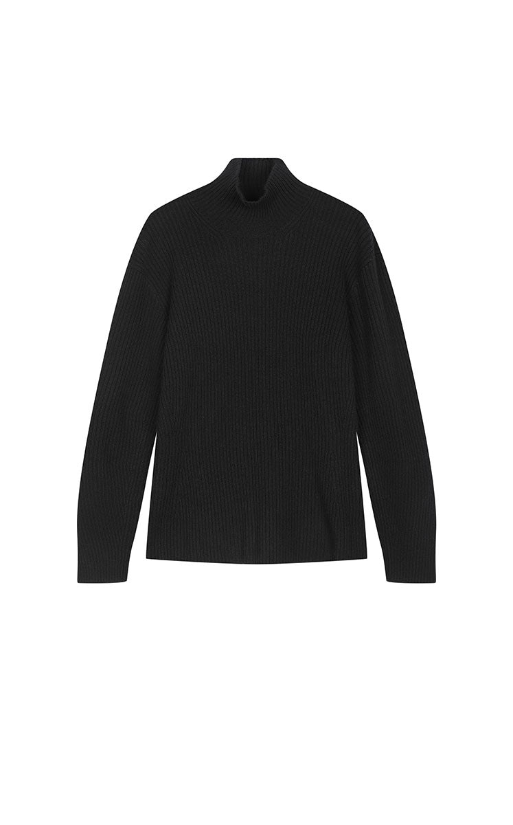 Sweater / JNBY Hourglass Silhouette Wool Cashmere Turtleneck Sweater Black