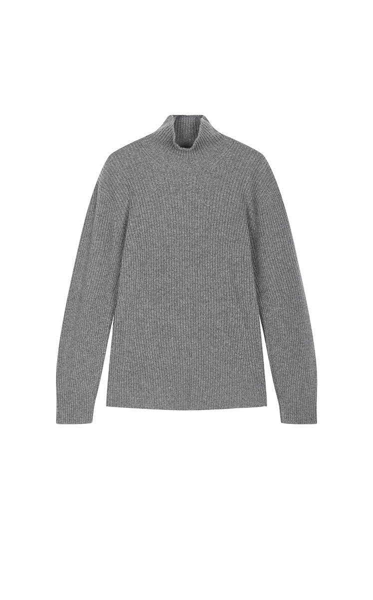 Sweater / JNBY Hourglass Silhouette Wool Cashmere Turtleneck Sweater Grey