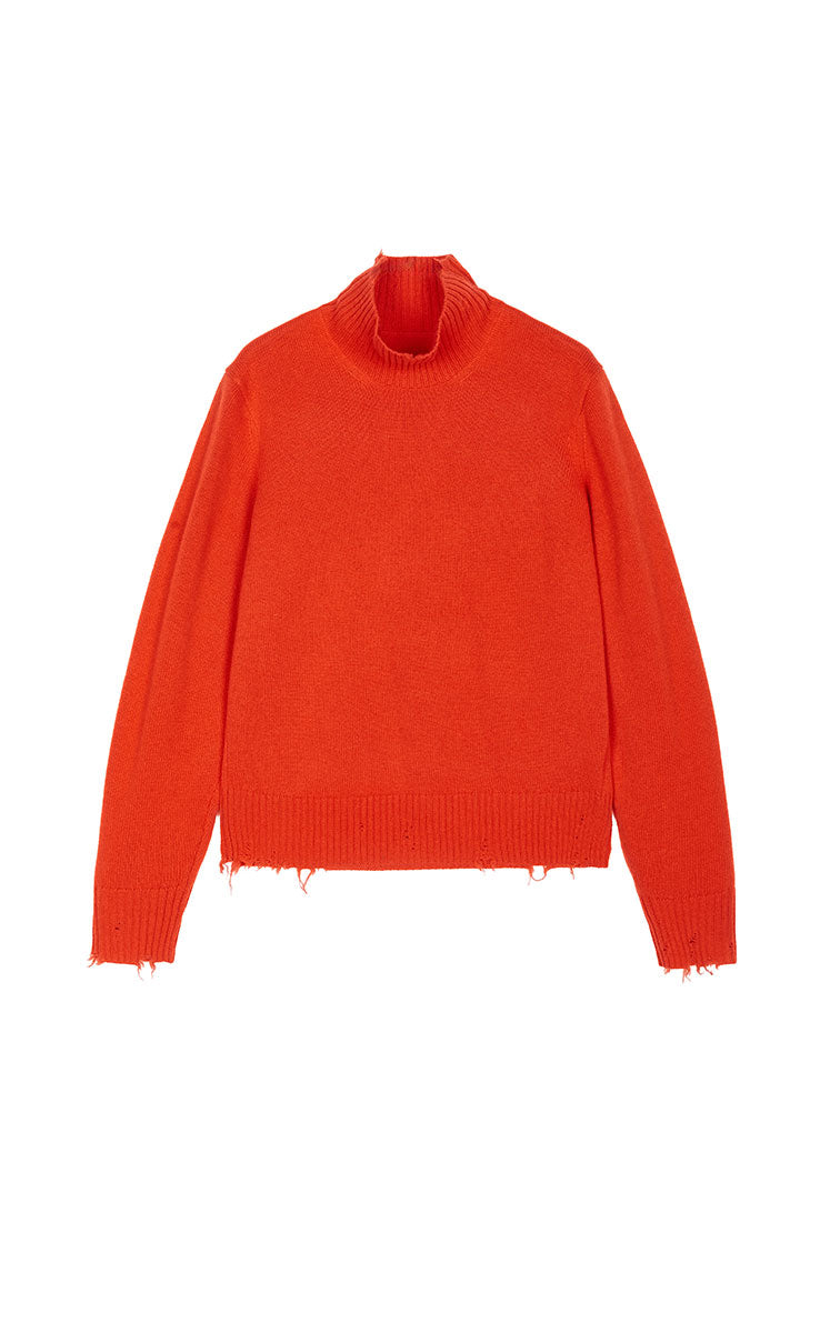 Sweater / JNBY Oversized Wool Cashmere Turtleneck Sweater Red