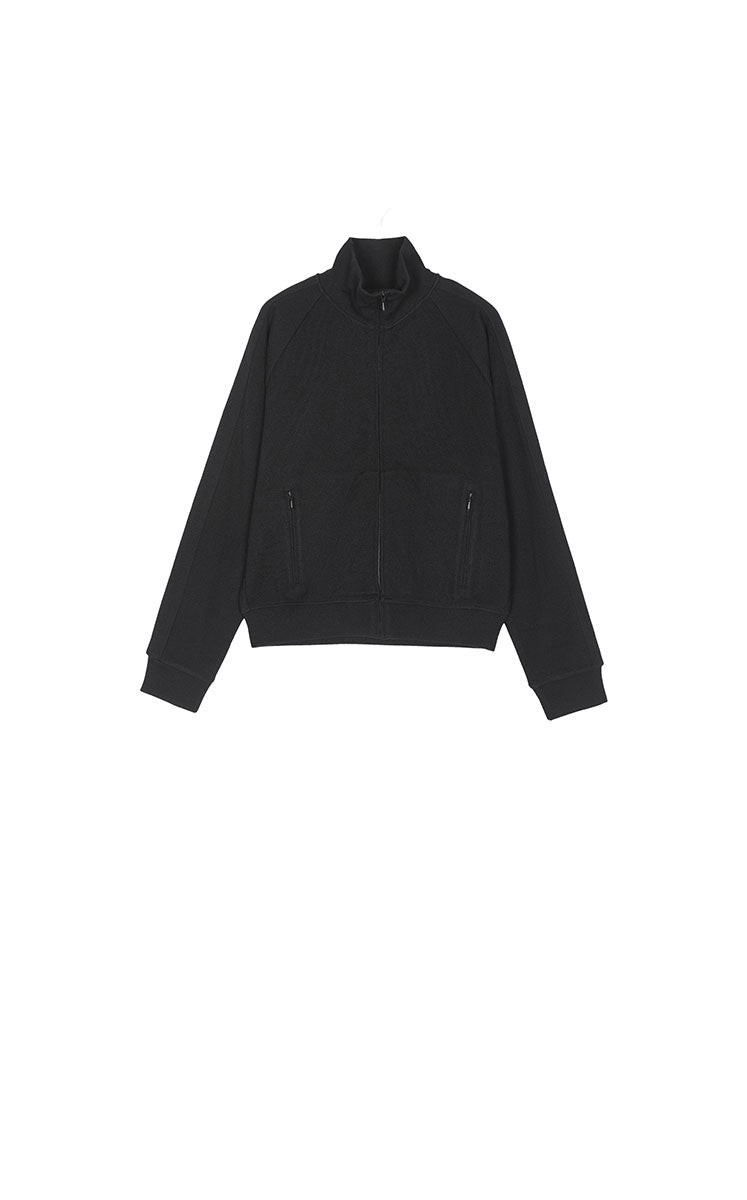 Sweatshirt / JNBY Wool-Cotton Blend Zip-Up Sweatshirt Black