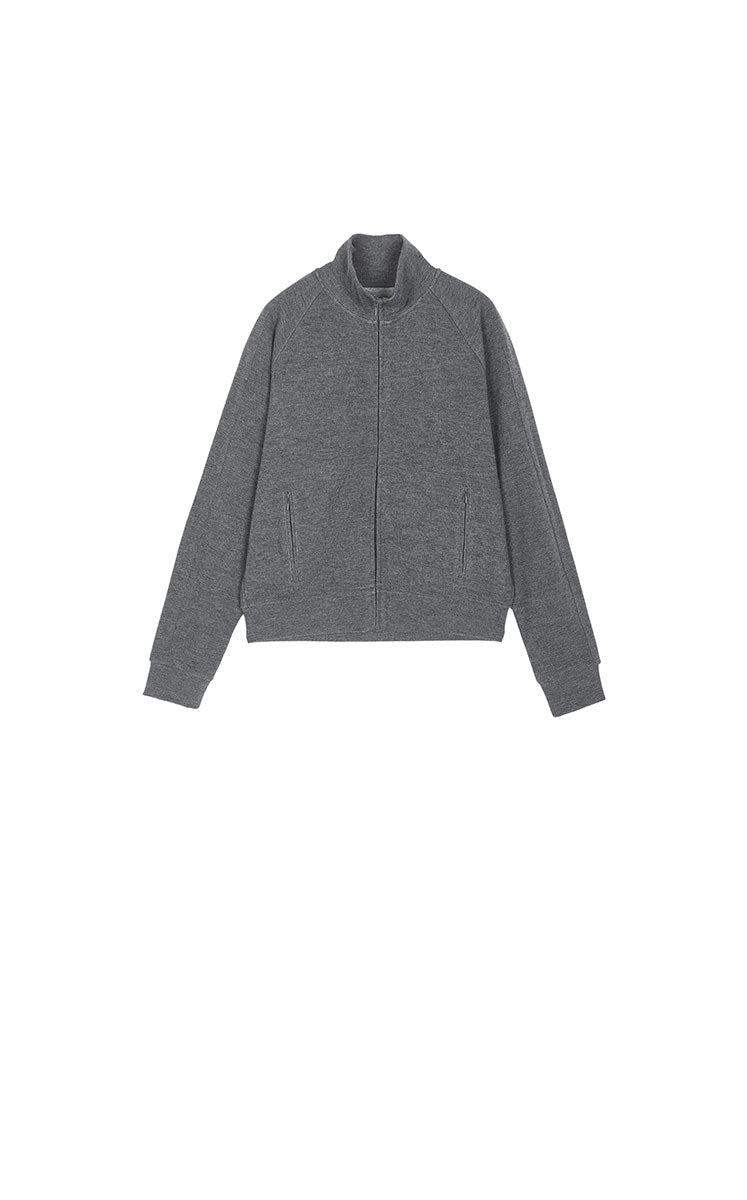 Sweatshirt / JNBY Wool-Cotton Blend Zip-Up Sweatshirt Grey