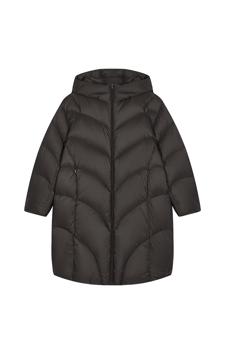 Down Coat / JNBY Oversized Long Hooded Down Coat