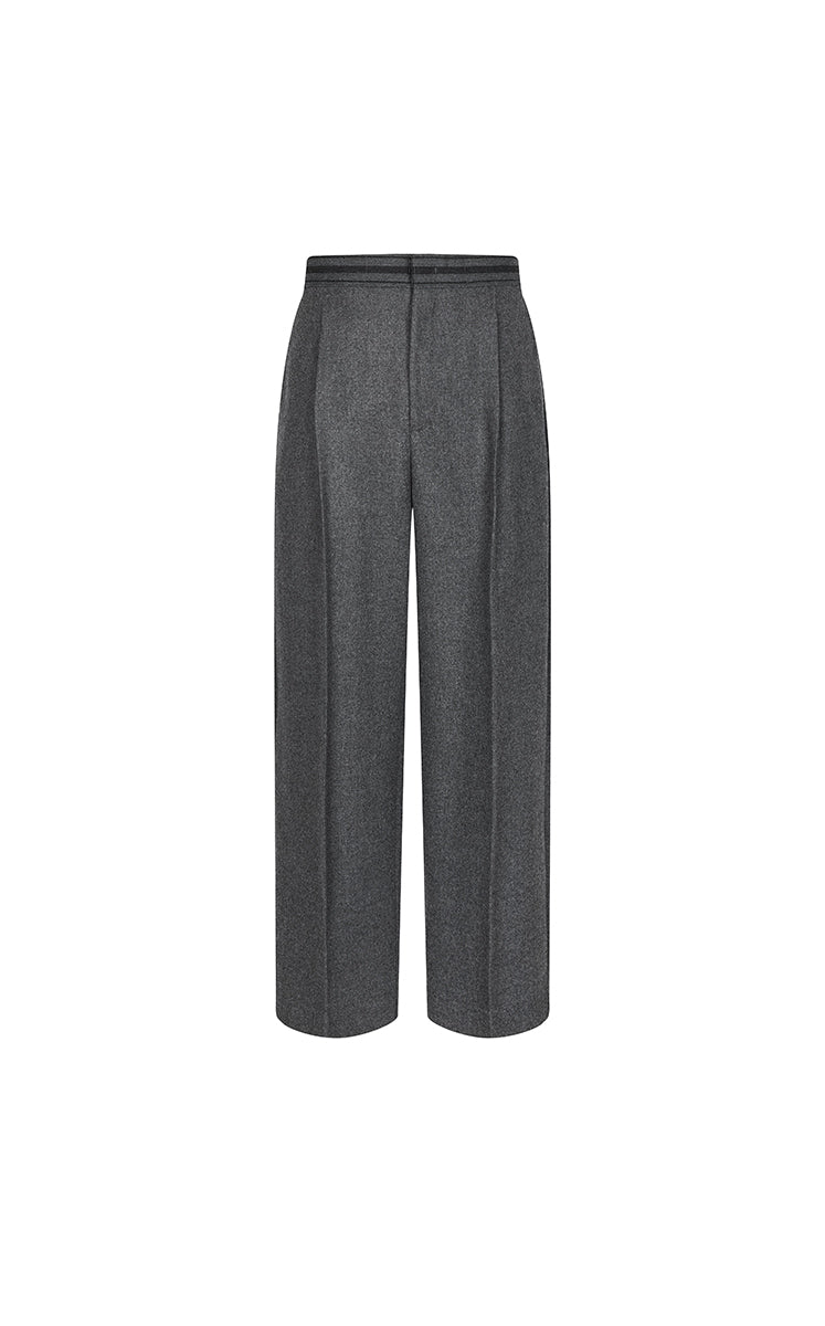 Pants / JNBY Loose Straight-Leg Wool Blend Pants Grey