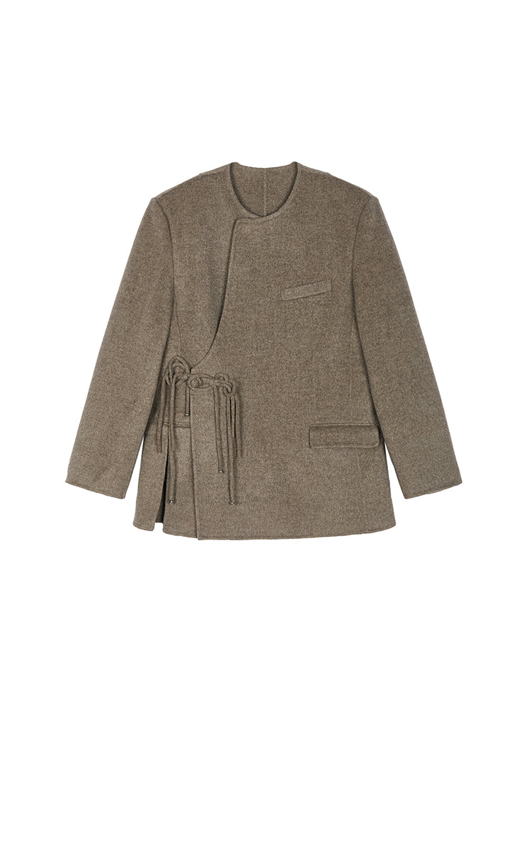 Coat / JNBY Double-Faced Collarless Wool Blend Coat