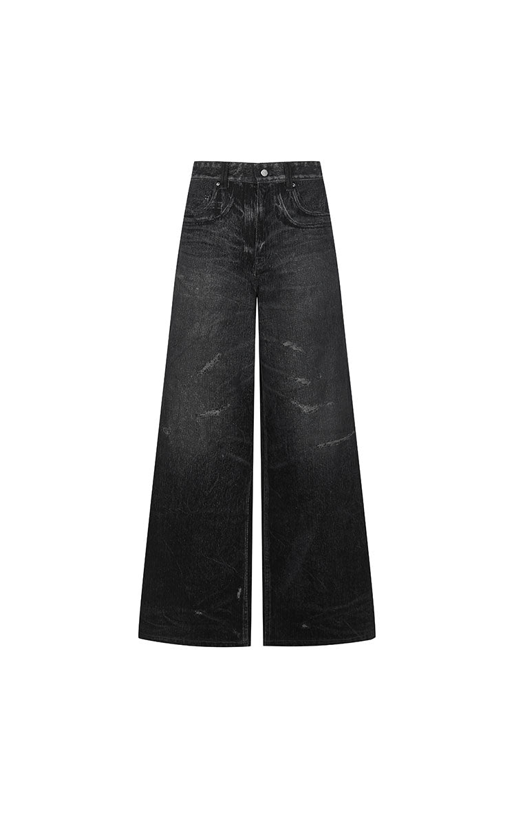 Pants / JNBY Relaxed Velvet-Flocked Wide-Leg Jeans