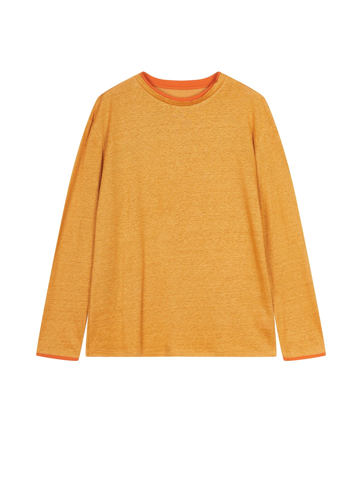T-Shirt / JNBY Linen Silk Blend Relaxed Long Sleeve Tee Golden Brown