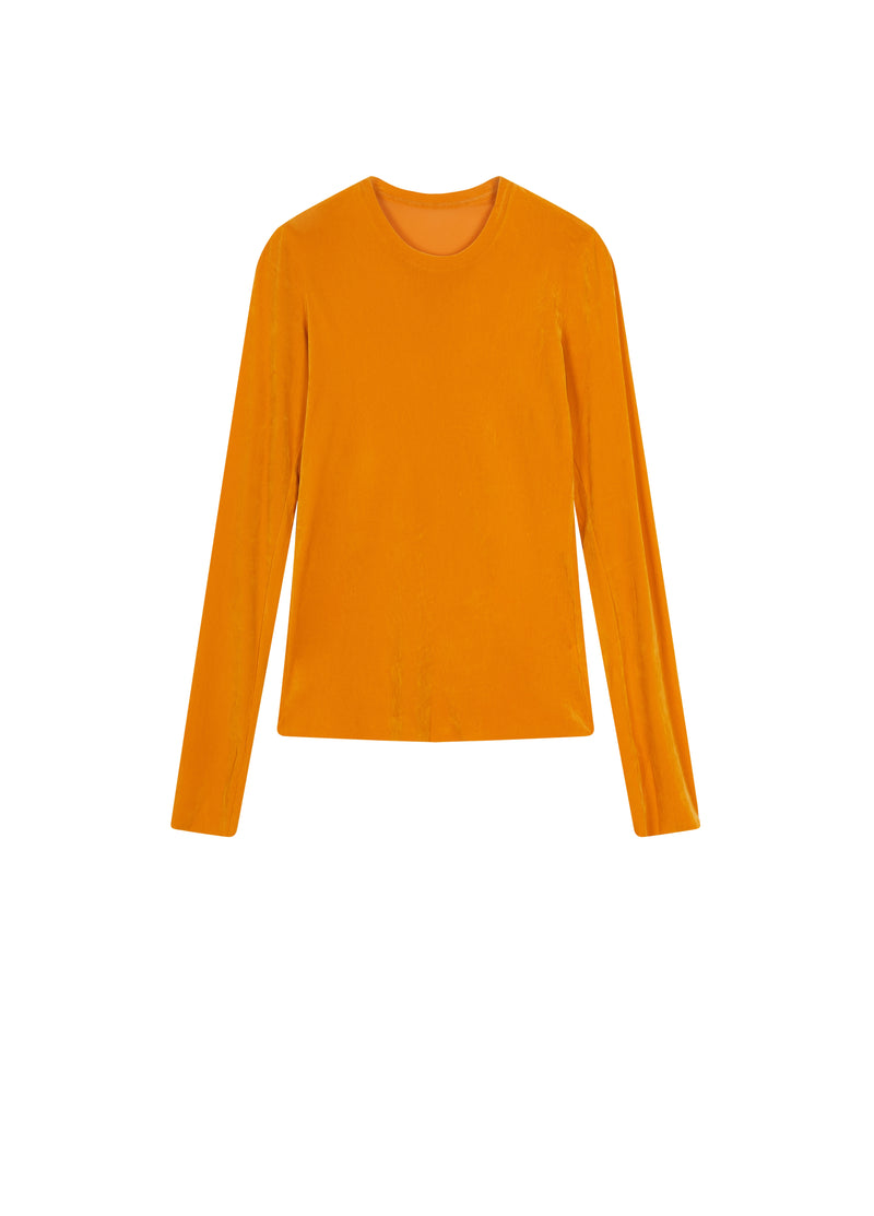 T-Shirt / JNBY Nylon Flocked Mesh Long Sleeve Top