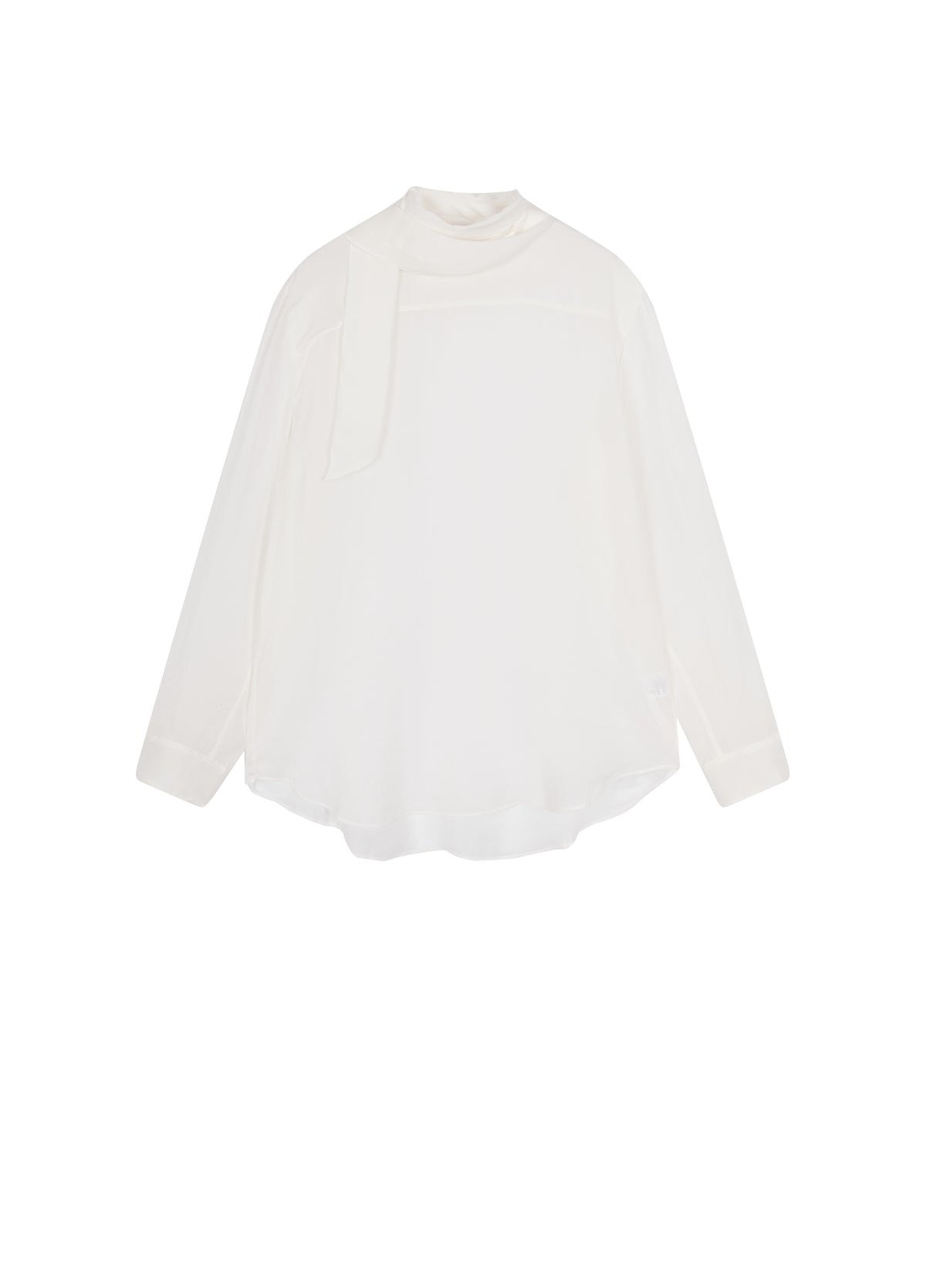 Shirt / JNBY Cupro Relaxed Long Sleeve Blouse Natural White