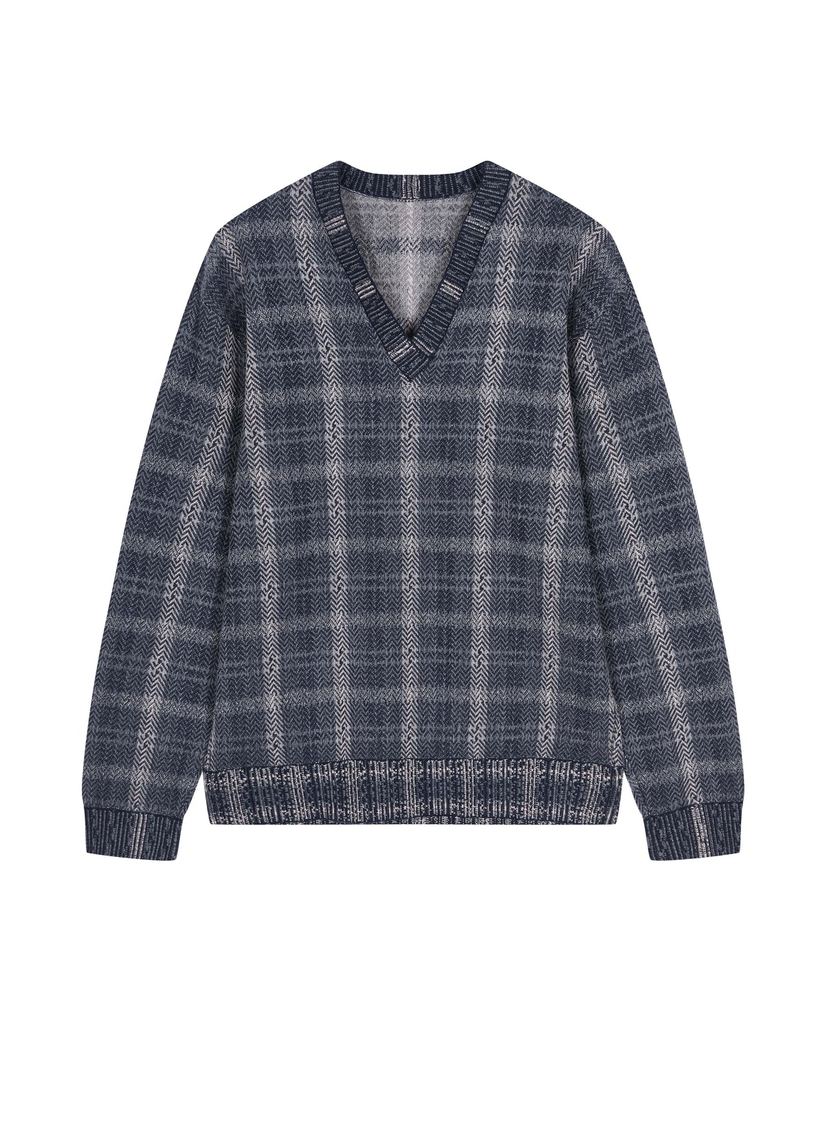 Sweater / JNBY Merino Wool Jacquard Stand Collar Pullover Navy