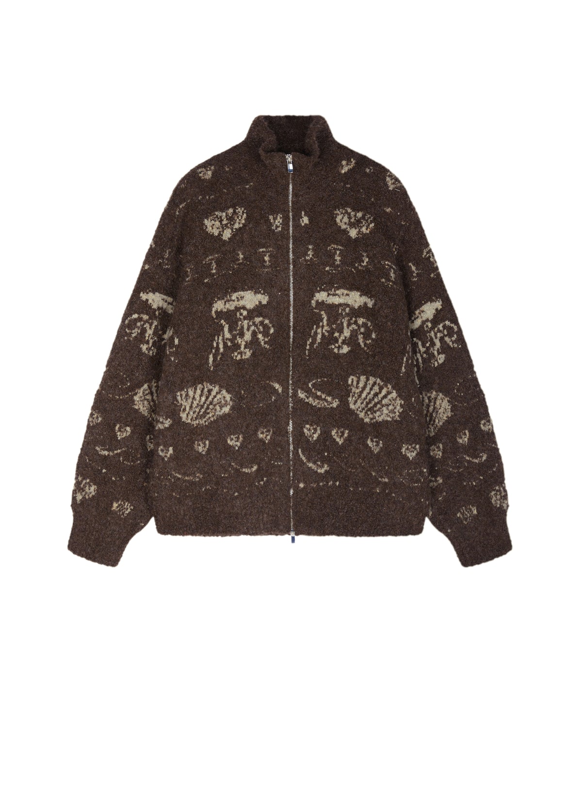 Cardigan / JNBY Alpaca Blend Jacquard Open Front Sweater