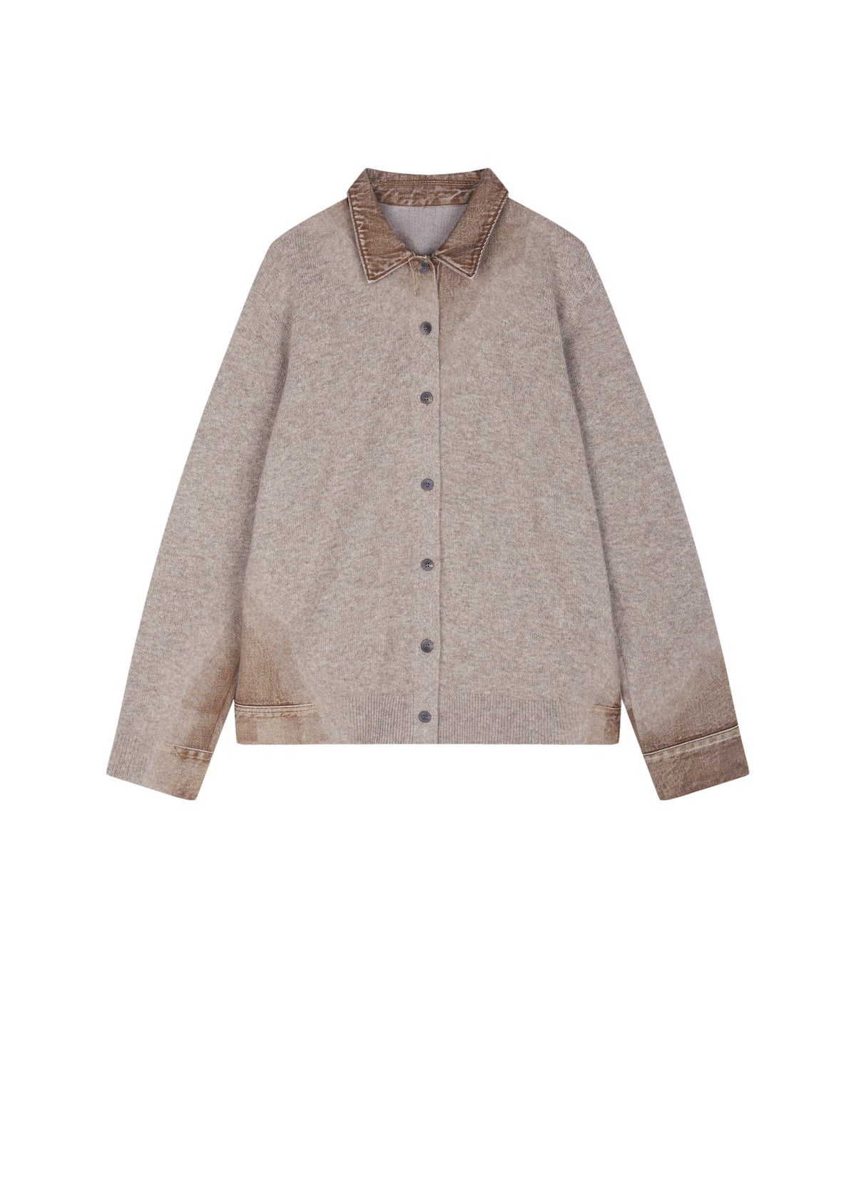 Cardigan / JNBY Wool Yak Blend Denim Patchwork