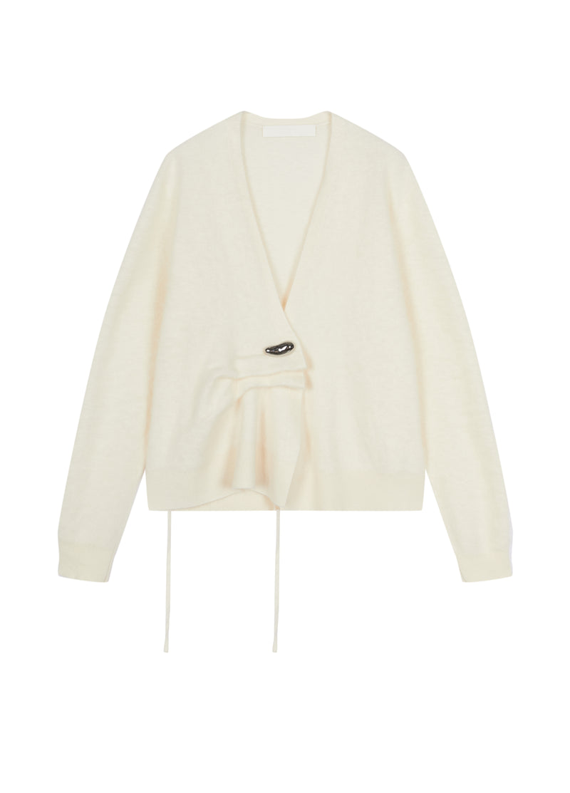 Cardigan / JNBY 100% Wool V-Neck Cropped Sweater
