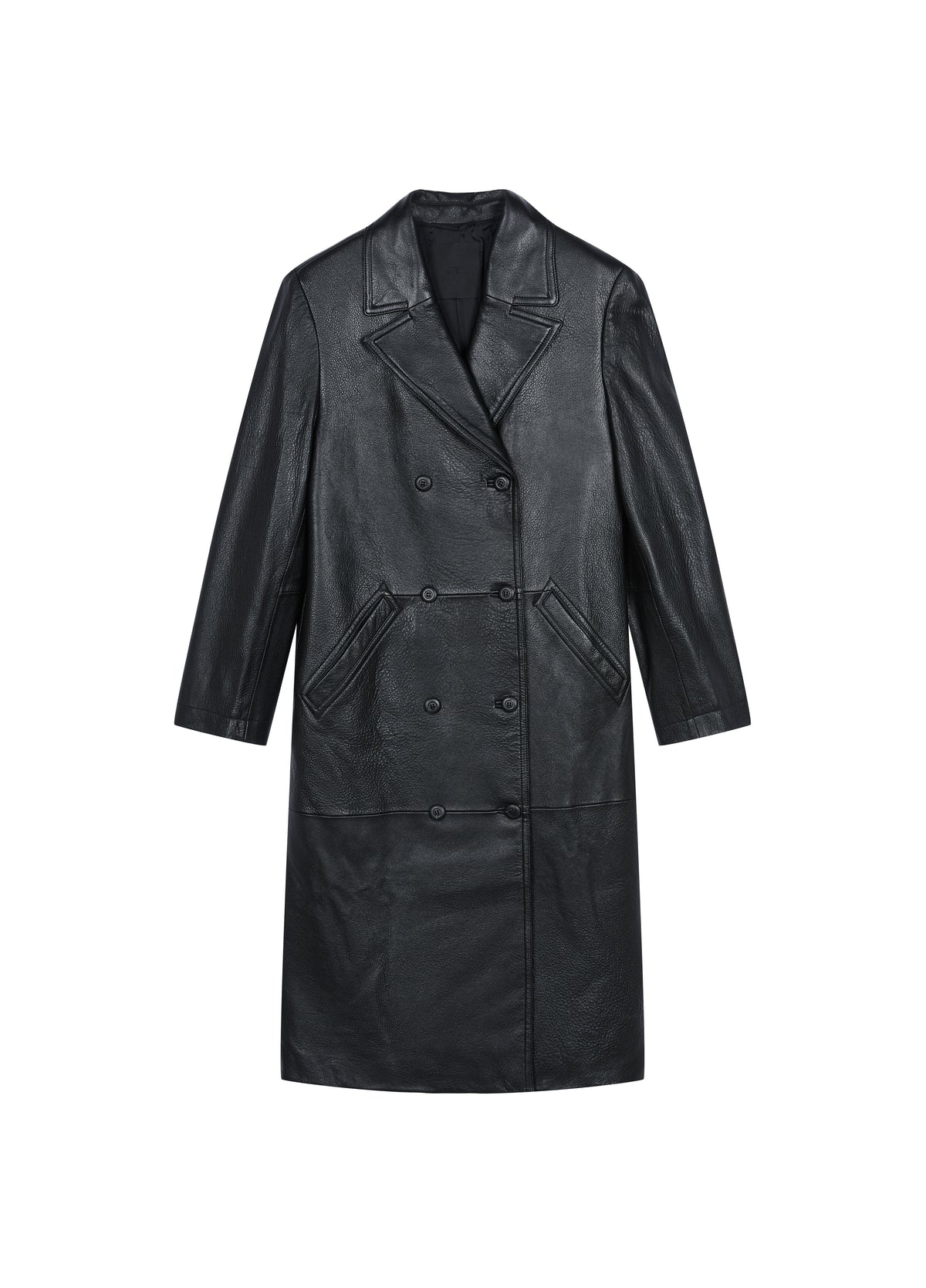 Coat / JNBY Long Double-Breasted Sheepskin Leather Jacket