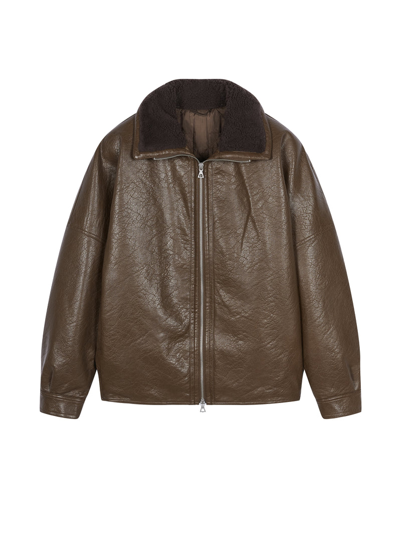 Jacket / JNBY O-Shape Faux Leather Jacket