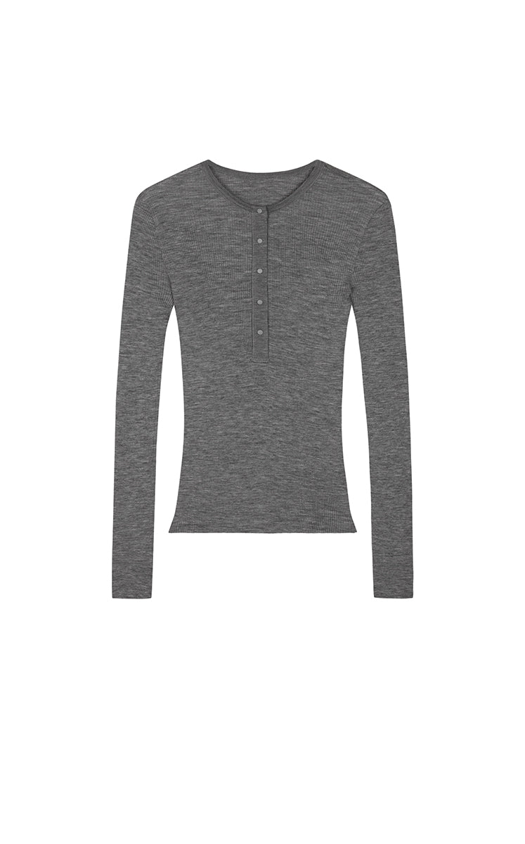 T-Shirt / JNBY Merino Ribbed Long Sleeve Tee