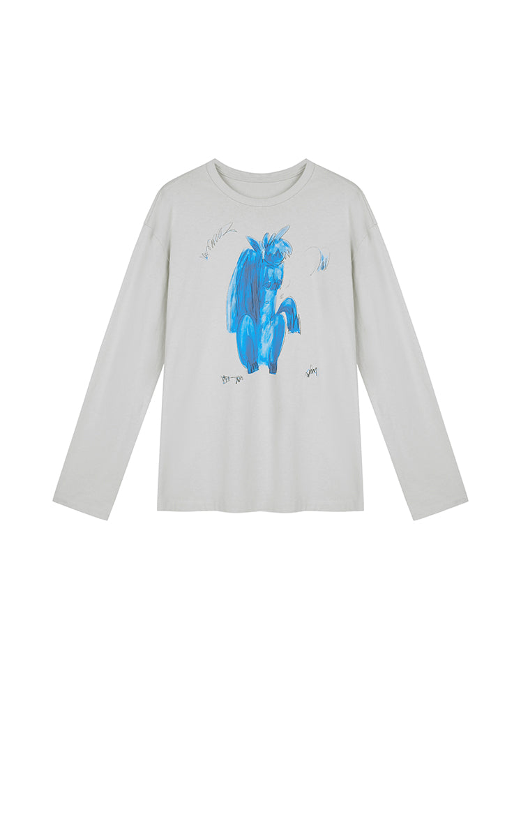 T-Shirt / JNBY Graphic Cotton Long Sleeve Tee