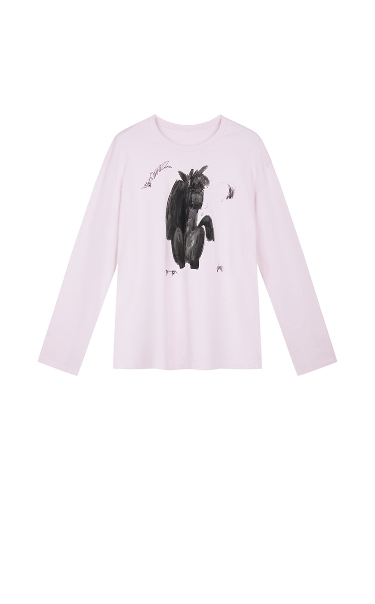 T-Shirt / JNBY Graphic Cotton Long Sleeve Tee