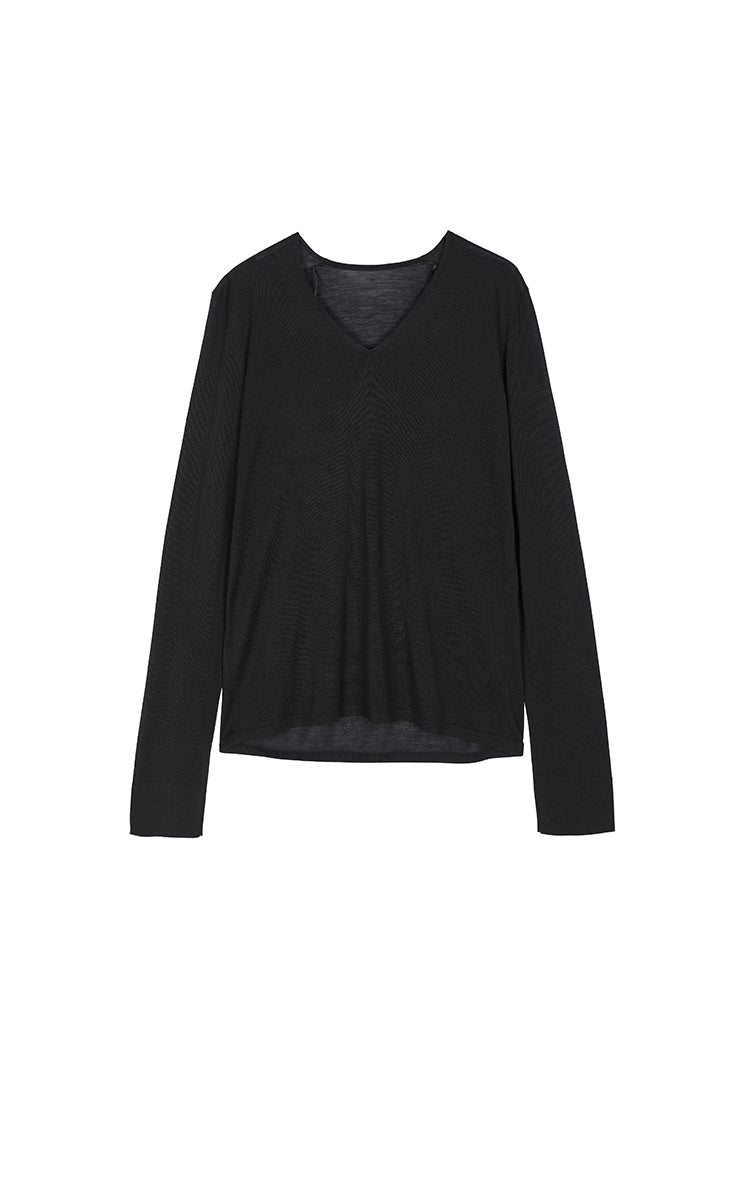 Sweater / JNBY V-Neck Baselan Wool-Silk Blend Pullover