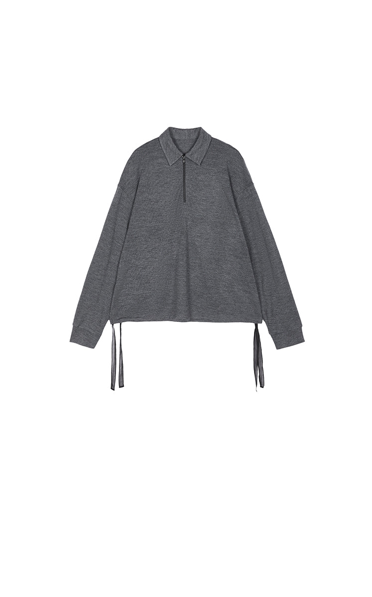 Sweatshirt / JNBY Minimal Collar Merino Wool Pullover