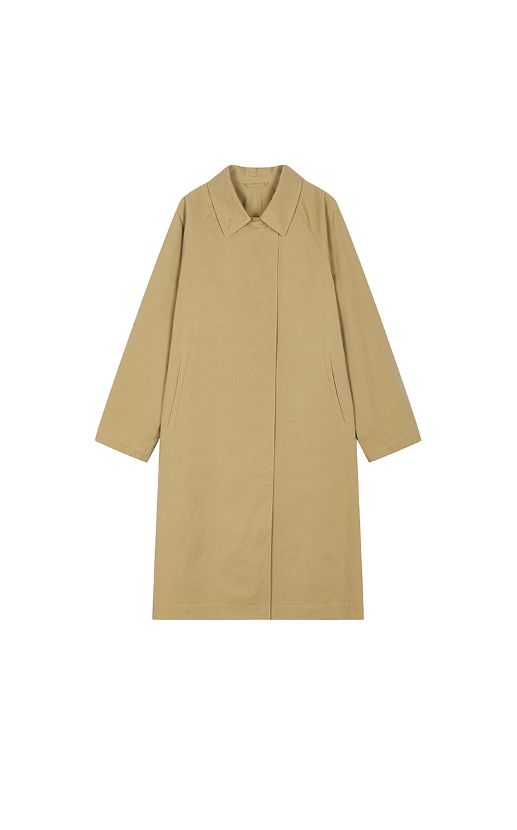 Coat / JNBY Relaxed Cotton Blend Raglan Sleeve Trench Coat