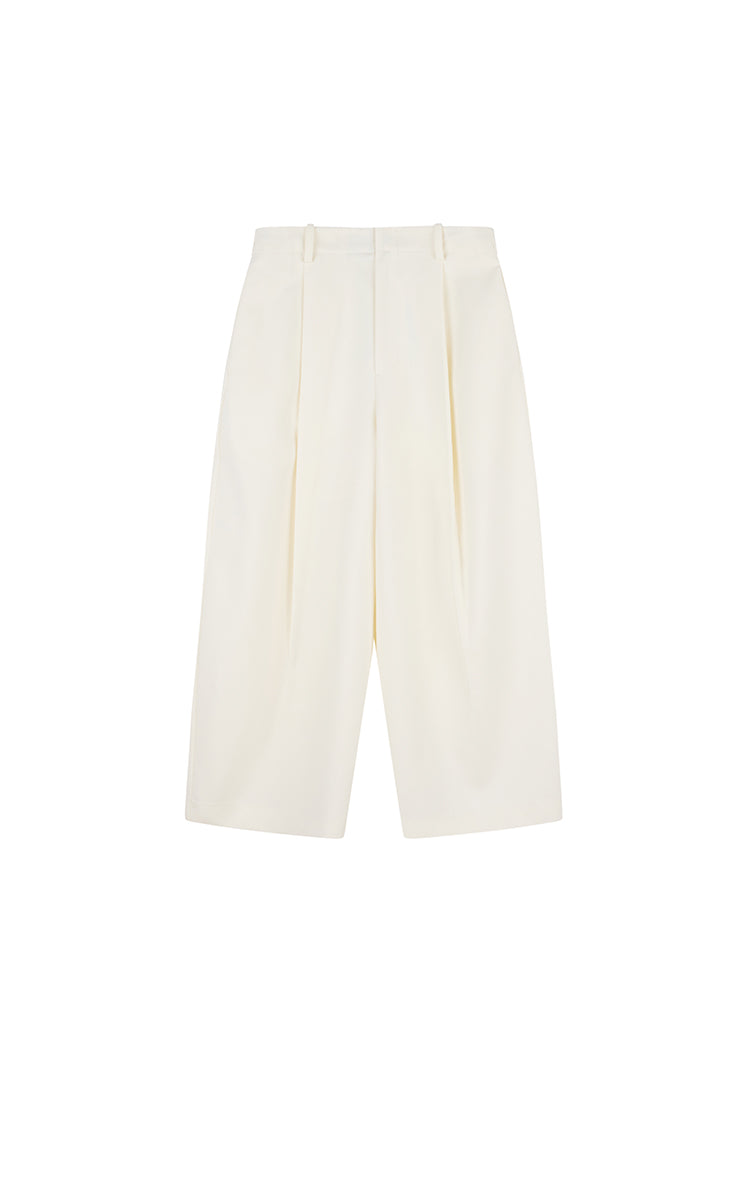 Pants / JNBY Pleated Luxe Cropped Pants White
