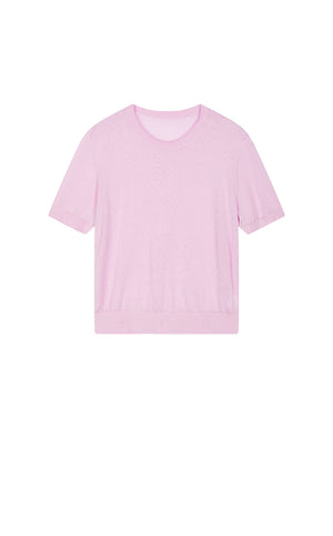 Sweater / JNBY Lyocell Wool Cropped Short Slevees Sweater Light Pink