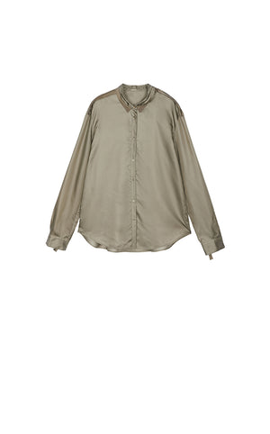 Shirt / JNBY Cupro Relaxed Long Sleeve Shirt Taupe Marl