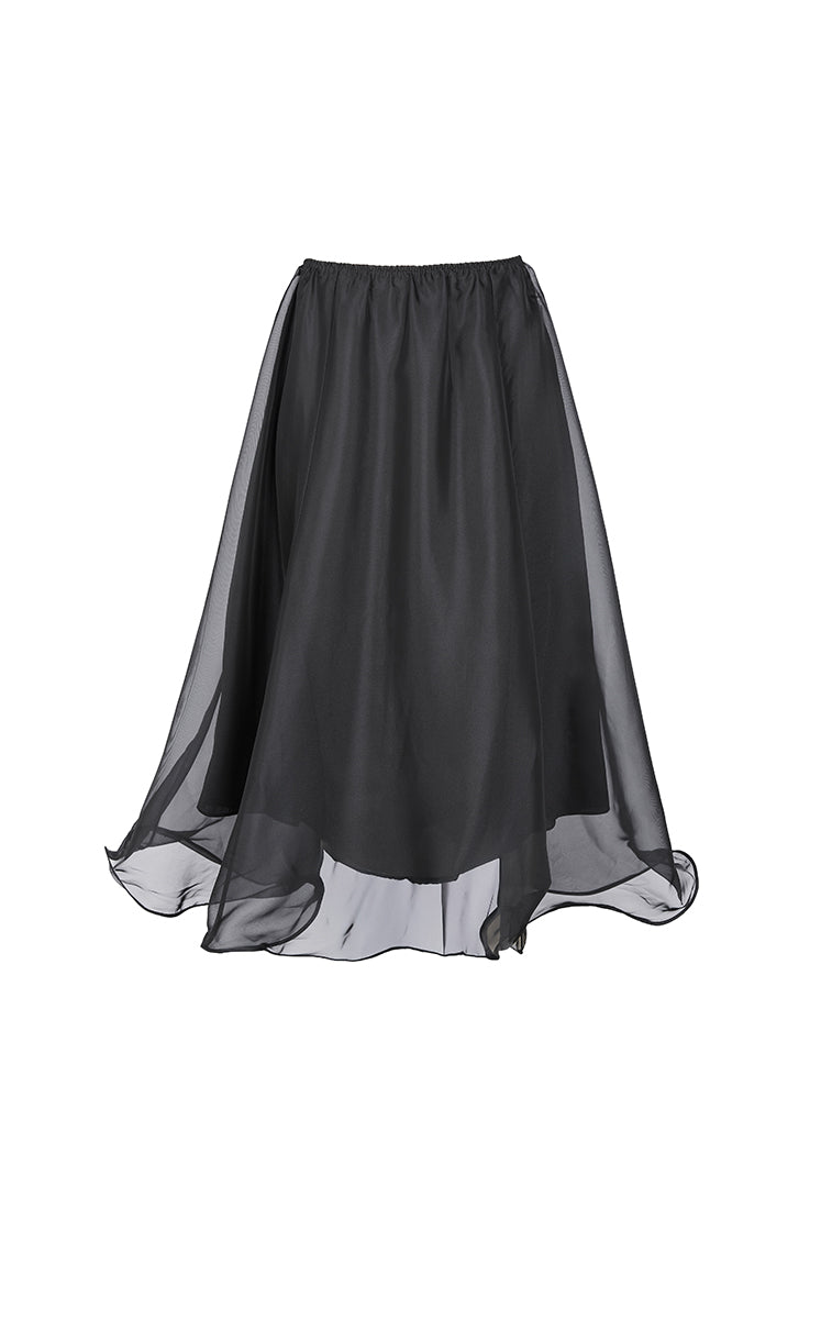 Skirt / JNBY Woven Organza A-Line Maxi Skirt Black
