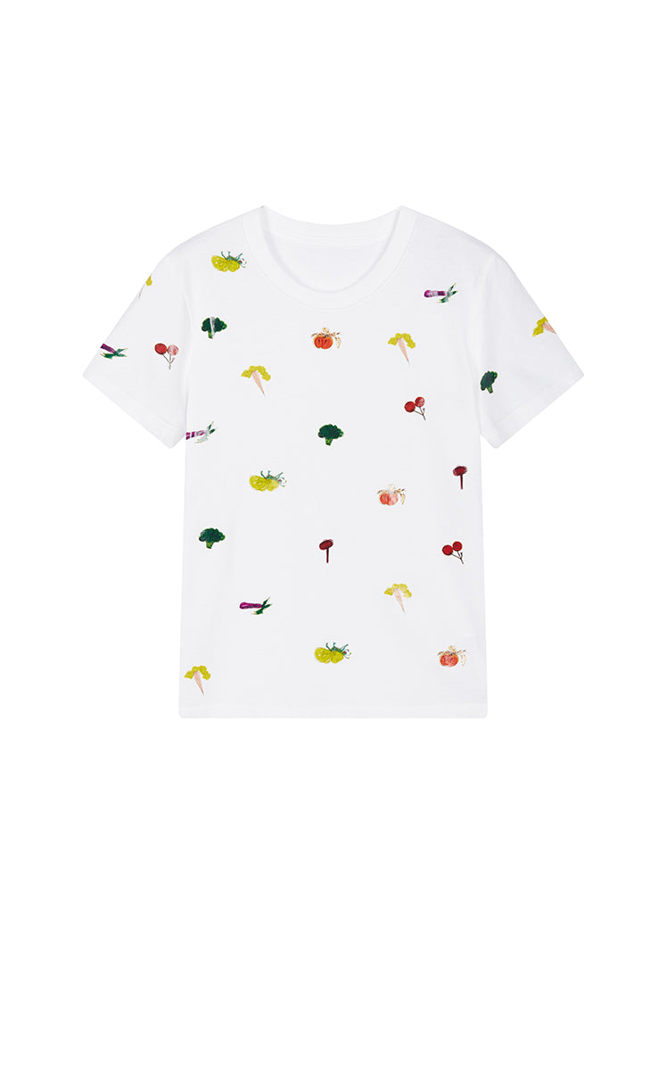 T-Shirt / JNBY Vegetable Graphic Cotton T-Shirt Off White