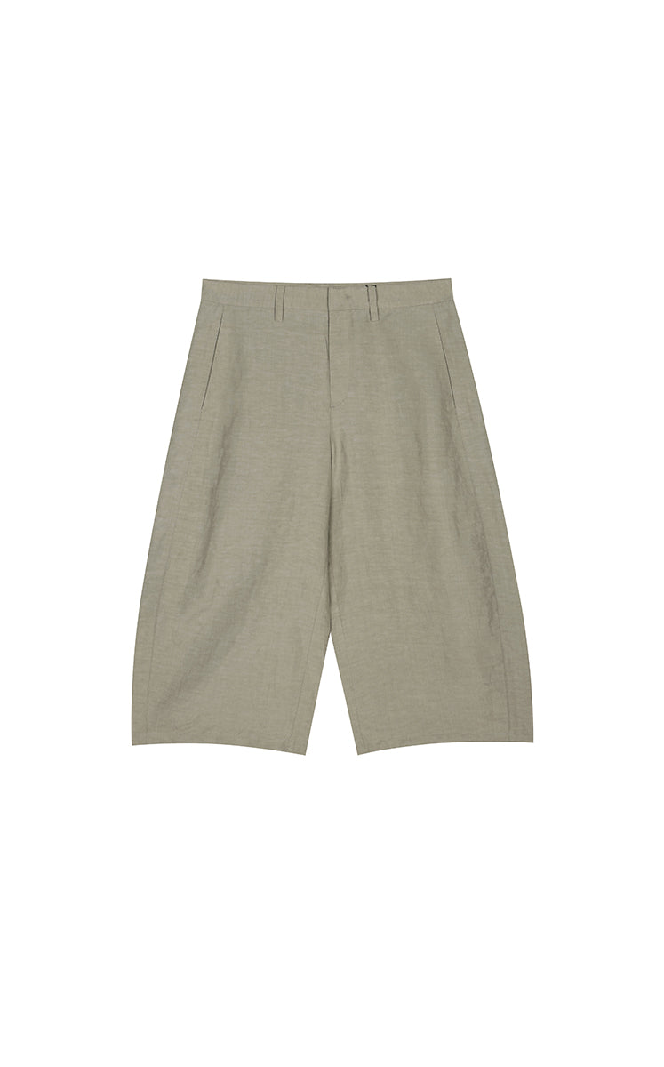 Pants / JNBY Linen-Blend Cropped Banana Pants Olive Khaki