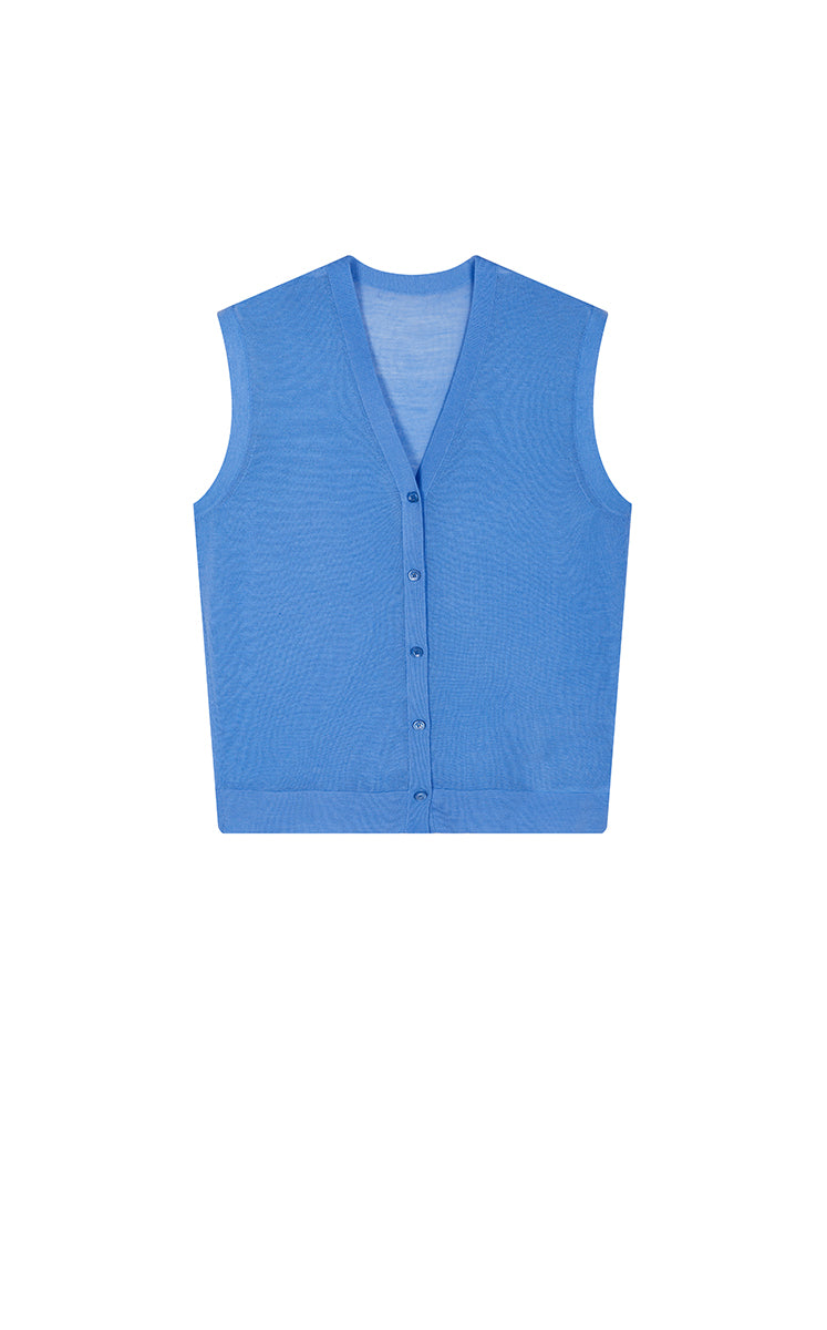 Cardigan / JNBY Color-Block Layered Two-Piece Cropped Knit Cardigan