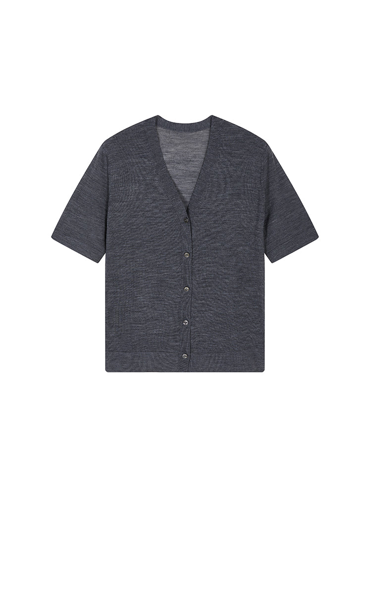 Cardigan / JNBY Color-Block Layered Two-Piece Cropped Knit Cardigan