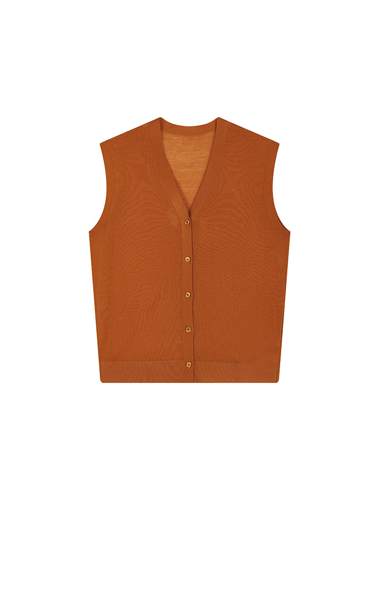 Cardigan / JNBY Color-Block Layered Two-Piece Cropped Knit Cardigan